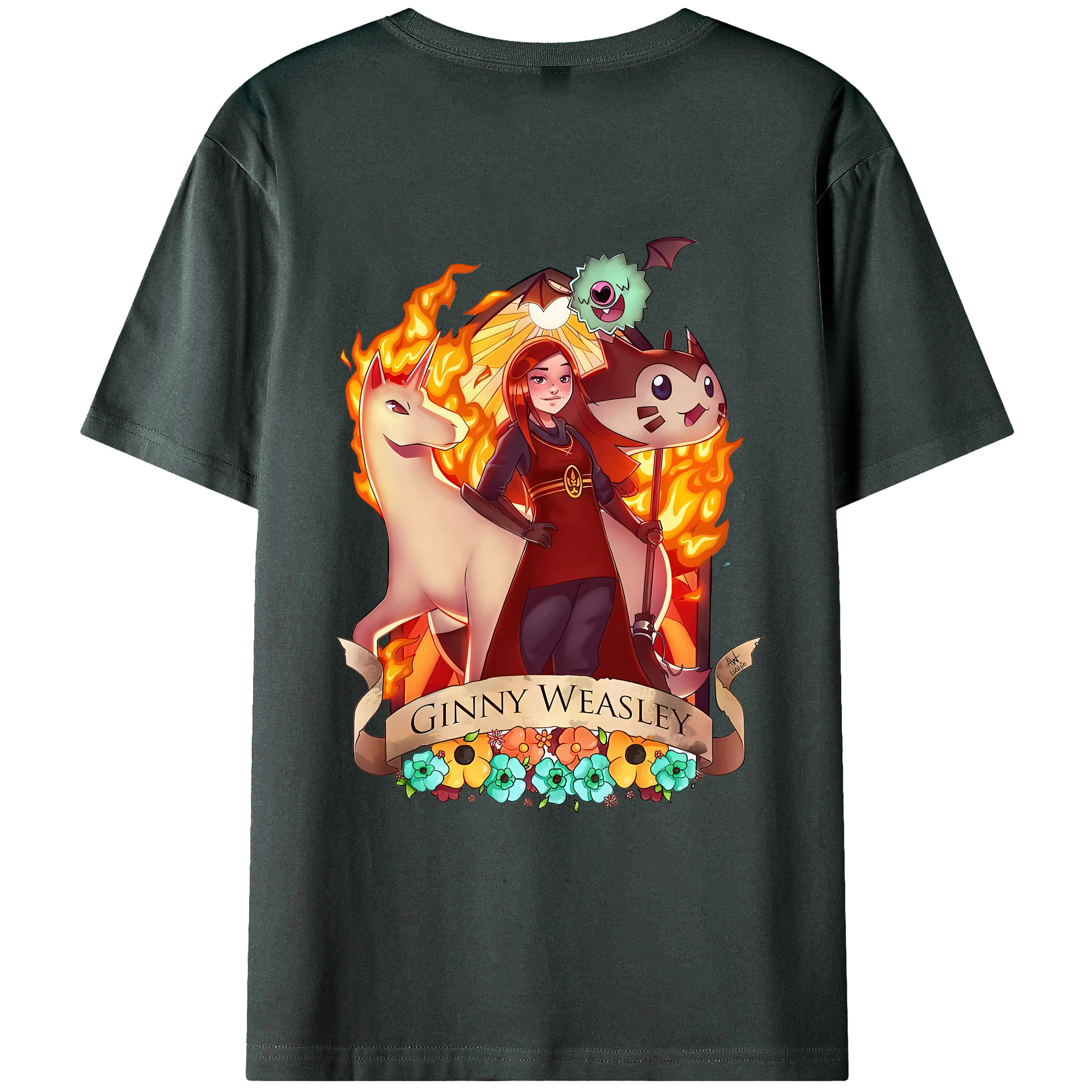 （画像用） Harry Potter ハリー・ポッターシリーズ 綿100％ メンズ半袖Tシャツ（バックプリント） 通気性